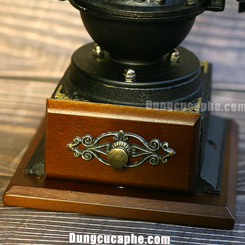 Phần trước hộc đựng bột cà phê họa tiết cổ điển Máy xay tay cafe cổ điển BENG 8701-1