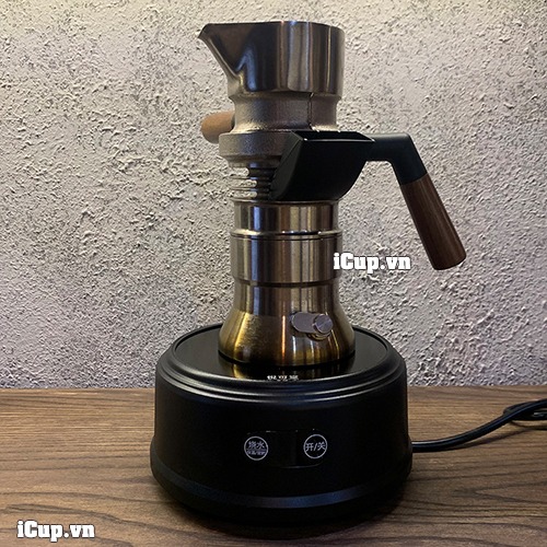 Ấm pha espresso 9Barista đặt lên bếp hồng ngoại Hm901