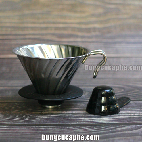 Phễu lọc cafe kim loại Hario Metal Silver V60 2 cup Nhật Bản